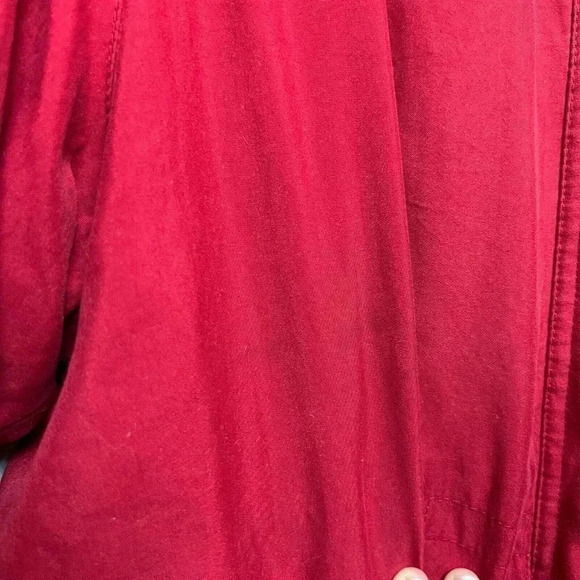 Gallery Petites Red Wool Blend Removeable Liner Trench Coat Sz L Classic Winter - Picture 5 of 12